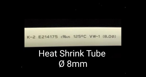 Heat Shrink Tube ø8mm 100m/roll White